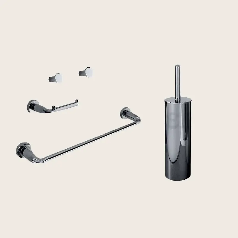 Colombo Basic set accessori bagno portasciugamani 5pz Cromo Nuovo Arrivo