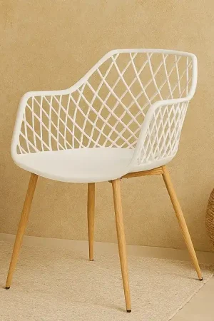 Andrea Bizzotto Optik sedia di design con gambe in acciaio bianco Consegna Rapida