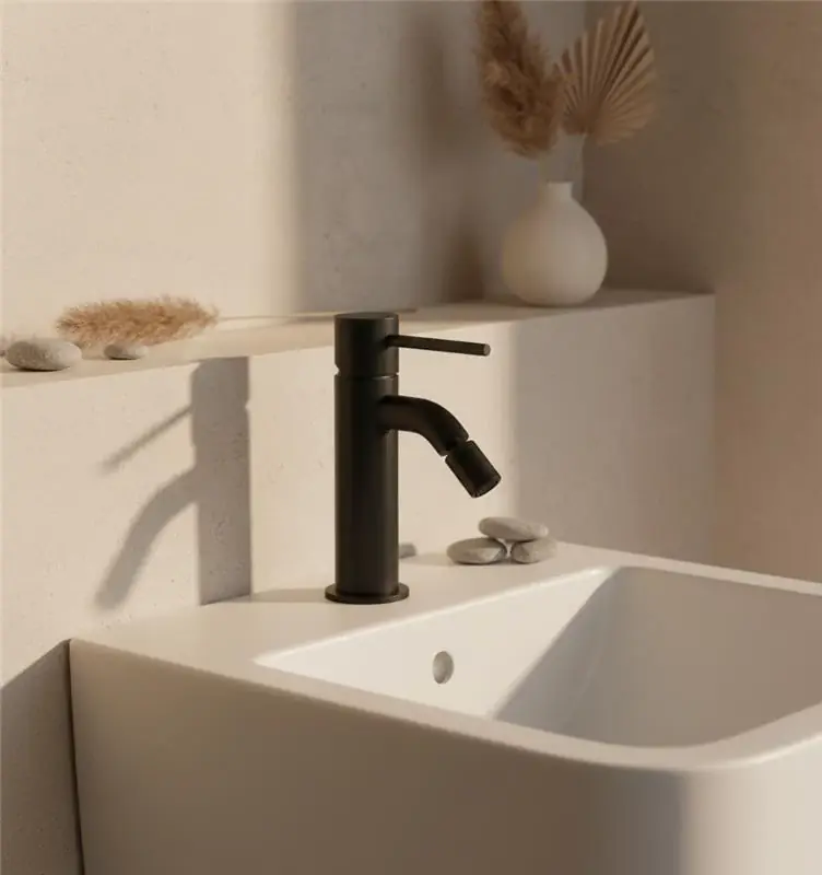 Spedito Oggi Jabil 25 Miscelatore Bidet Attacco Universale Con Scarico click clack Nero opaco