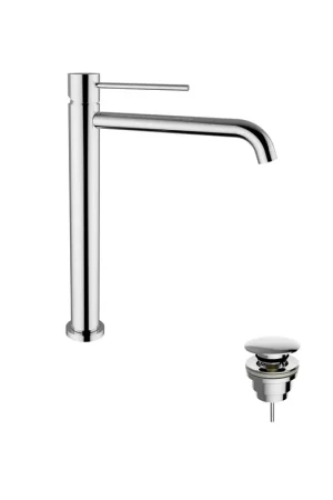 Miscelatore monocomando alto lavabo con scarico click clack cromo JABIL 25 Promozione