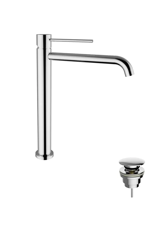 Miscelatore monocomando alto lavabo con scarico click clack cromo JABIL 25 Promozione