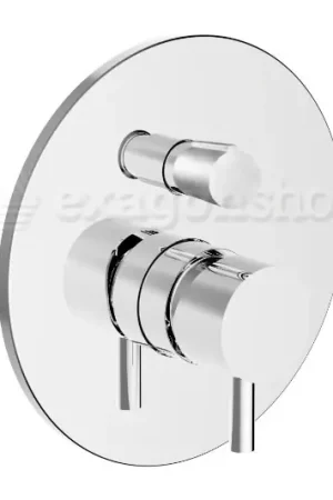 Miscelatore doccia tondo a muro 2 e 3 vie piastra a leva senza corpo incasso cromo Jabil Must-Have