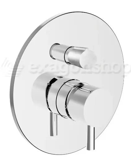 Miscelatore doccia tondo a muro 2 e 3 vie piastra a leva senza corpo incasso cromo Jabil Must-Have