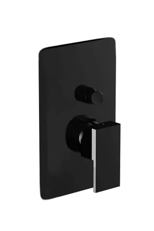Miscelatore doccia a muro 2 e 3 vie senza parte incasso nero opaco Pillar Professionale