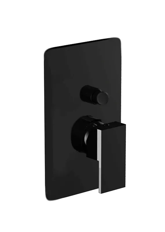 Miscelatore doccia a muro 2 e 3 vie senza parte incasso nero opaco Pillar Professionale