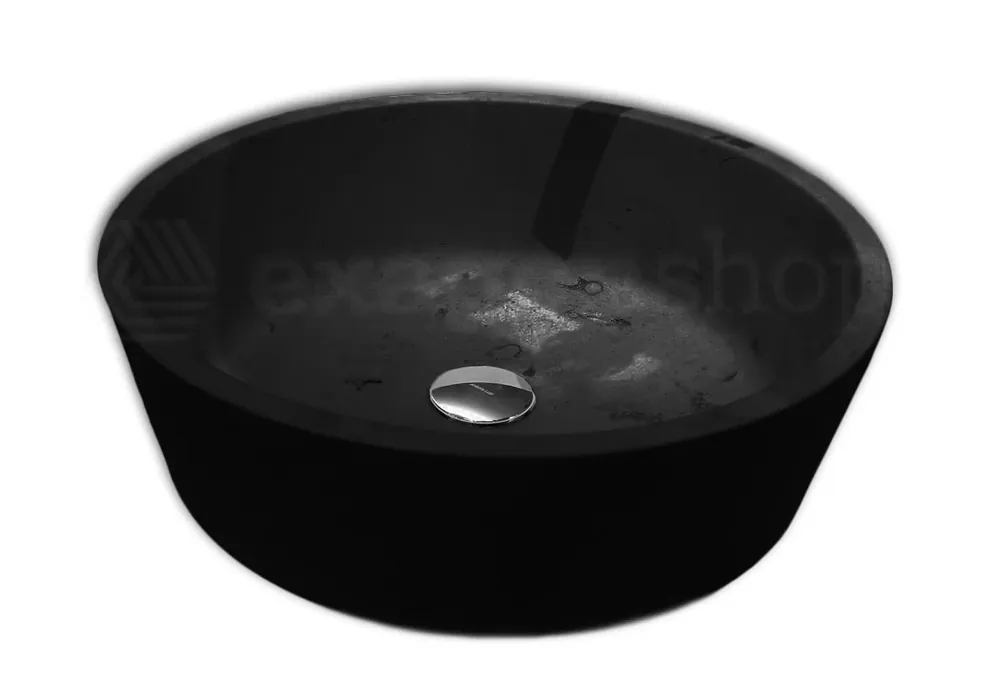 Sconto Antonio Lupi Pila11 Lavabo 50x15 tondo soprapiano Nero Marquinia