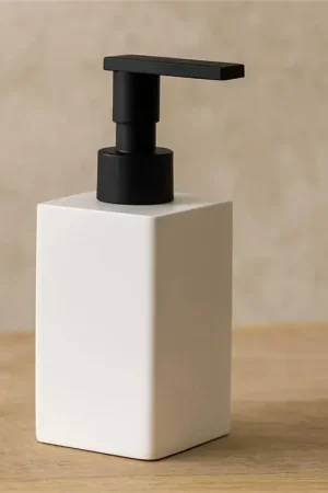 Bertocci Fly Dispenser Sapone Liquido In Resina Bianca Con Pompetta Nera Prezzo Basso