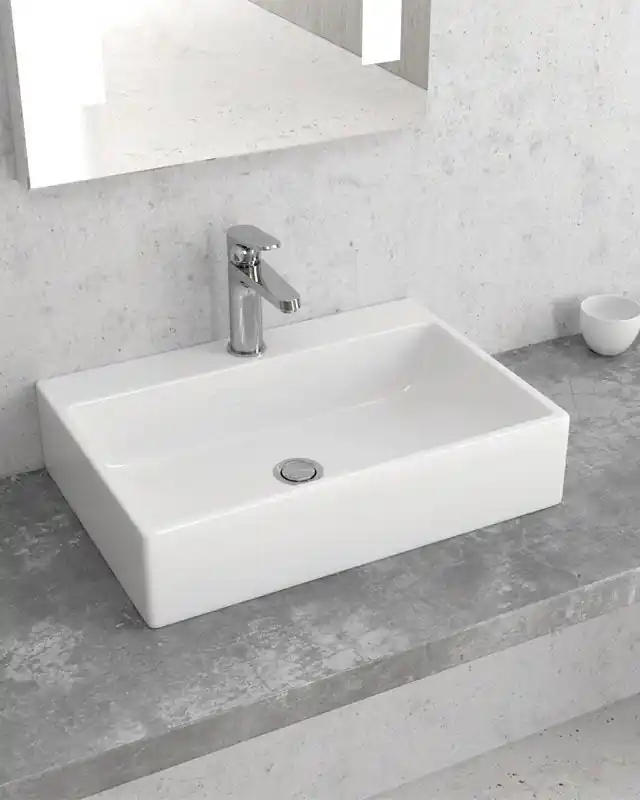 Must-Have Lavabo 51.5x36 Da Appoggio bordo rubinetteria Porcellana Bianco New Line Xr2