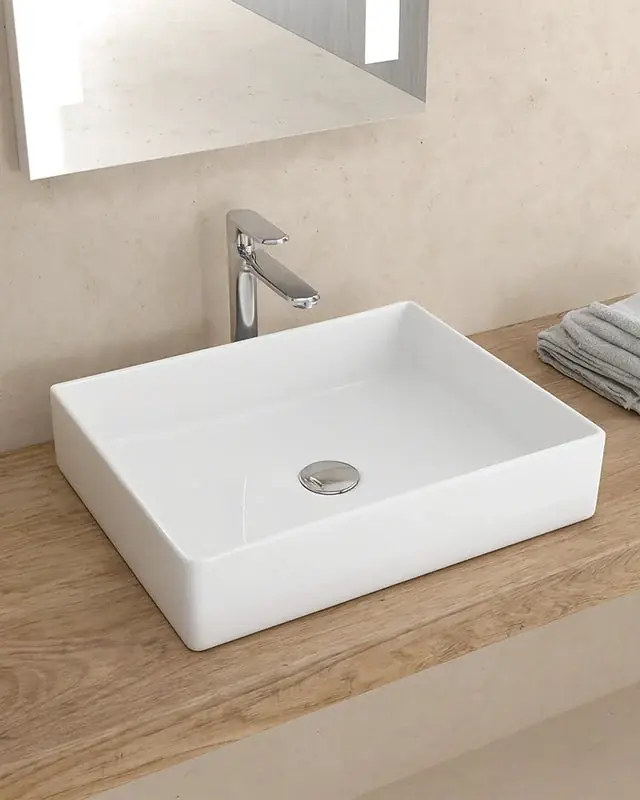 Lavabo 47x36 Da Appoggio In Porcellana Bianco New Line Xr2 Spedizione Espresso