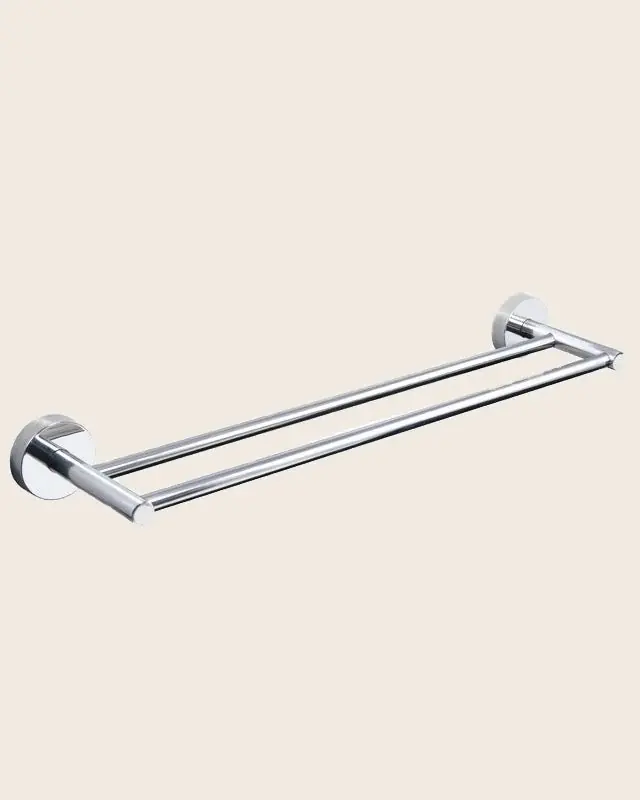 New Line N2 Portasciugamani 60 Cm tondo Doppio In Acciaio Inox Cromo Promo Stagionale