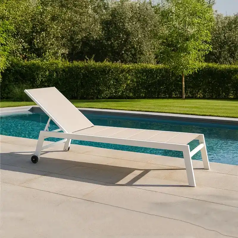 Professionale Andrea Bizzotto Hilde Lettino Sdraio Alto con Ruote Cloud Bianco 0662914