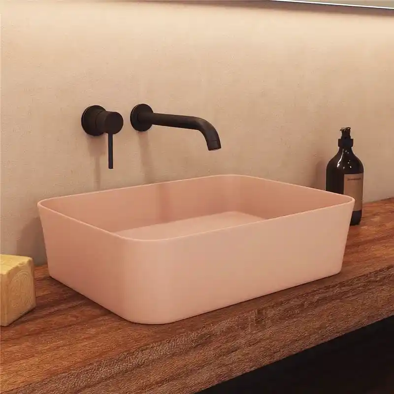 Ideal standard Ipalyss Lavabo 55x38 da appoggio senza troppopieno in Diamatec rosa pallido Offerta