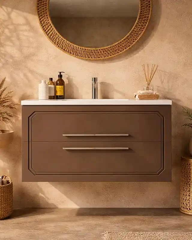Promozione Mobile bagno creta opaco 80x46 Vienna lavabo in ceramica lucido