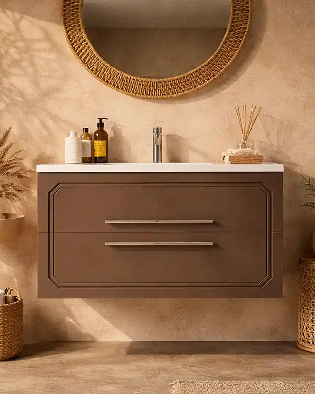 Scelto Dai Clienti Mobile bagno creta opaco 100x46 Vienna con lavabo lucido
