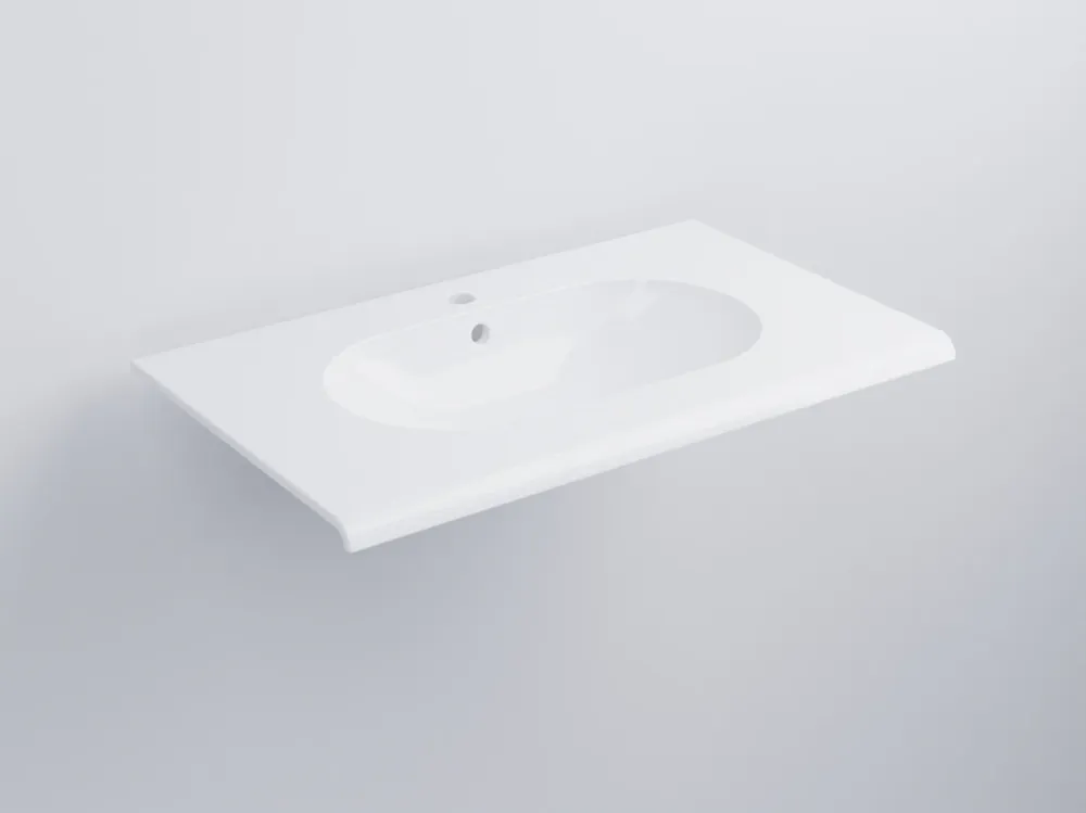 Soddisfatti O Rimborsati Cielo Fluid Lavabo 80x48 Sospeso Monoforo Con Troppopieno Bianco Lucido