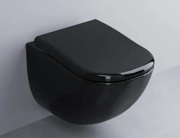 Direttamente Dal Produttore Cielo Fluid Wc Sospeso Senza Sedile Completo Di Fissaggi In Ceramica Nero Lucido