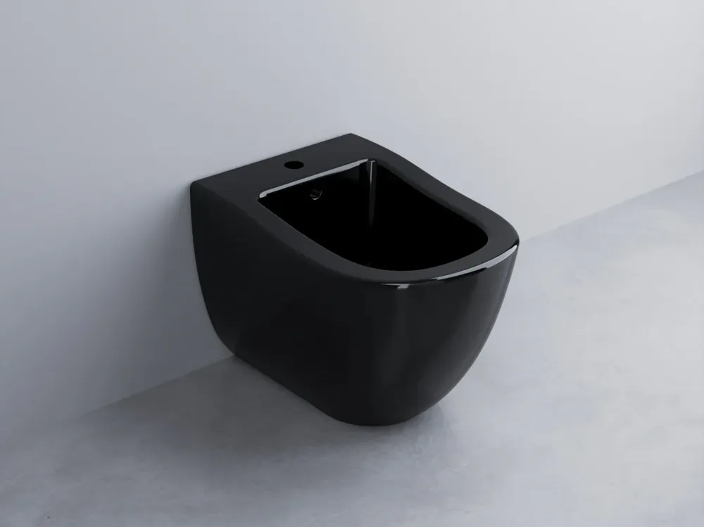 A Buon Prezzo Cielo Fluid Bidet Monoforo A Pavimento In Ceramica Nero Lucido