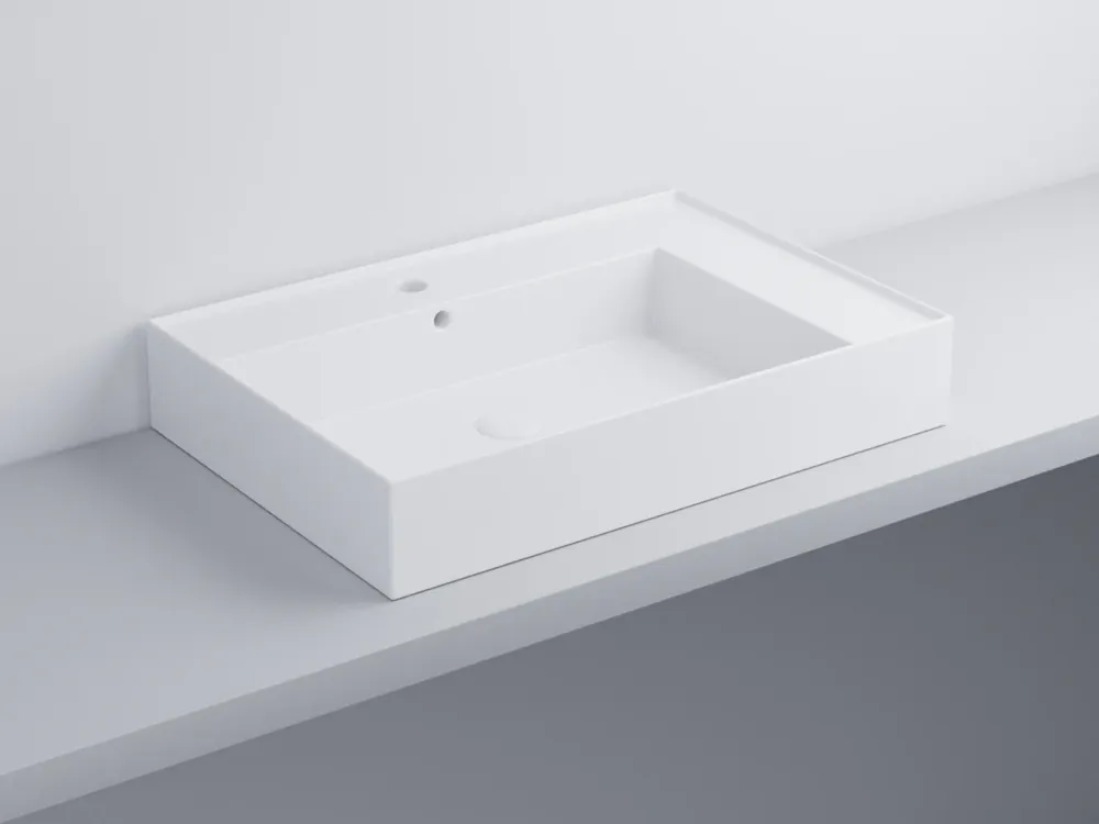 Cielo Enjoy Lavabo 70x48 Sospeso O Da Appoggio Rettangolare Con Troppopieno Bianco lucido Economico