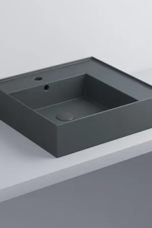 Acquista Ora Cielo Enjoy Lavabo 50x48 Sospeso O Da Appoggio Rettangolare Con Troppopieno Basalto