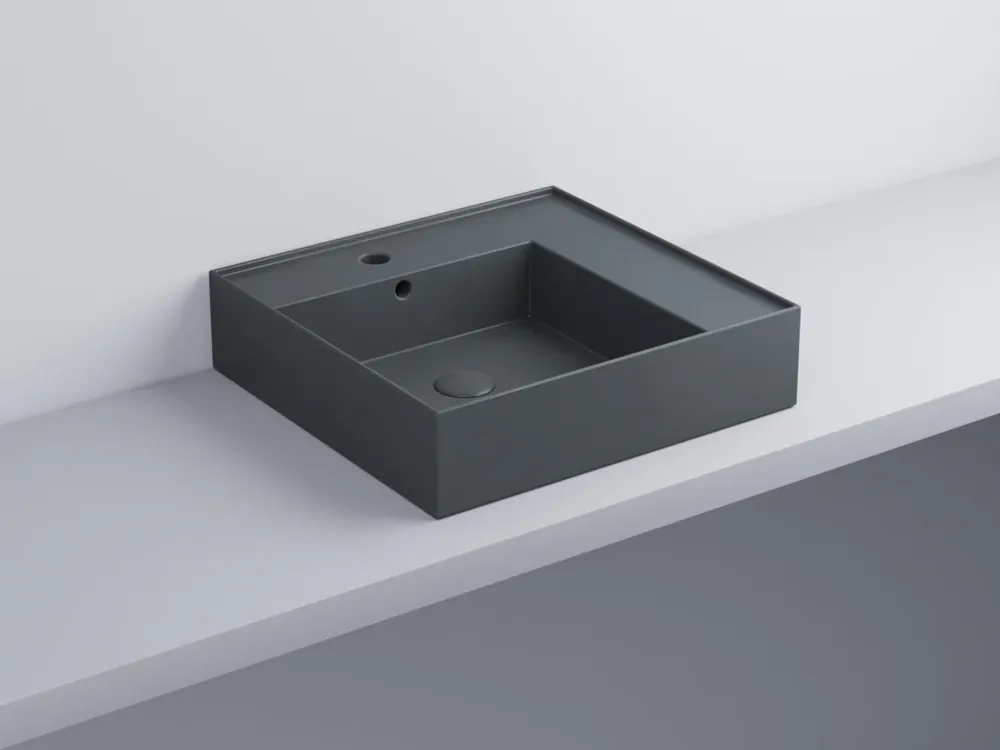 Acquista Ora Cielo Enjoy Lavabo 50x48 Sospeso O Da Appoggio Rettangolare Con Troppopieno Basalto