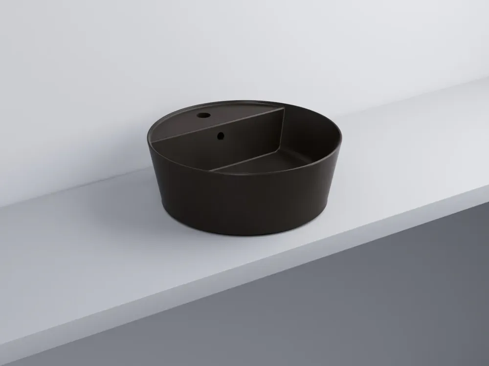 Super Prezzo Cielo Handy lavabo 45 cm tondo monoforo da appoggio e troppopieno in ceramica lavagna