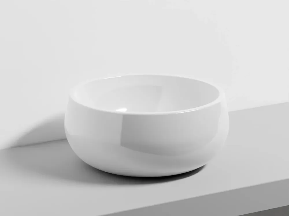 Cielo Tino bacinella 43 cm lavabo da appoggio senza troppopieno in ceramica bianco lucido Spedizione Espresso