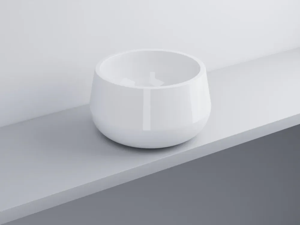 Non Perdere Cielo Tina bacinella 45 cm lavabo da appoggio senza troppopieno in ceramica bianco lucido