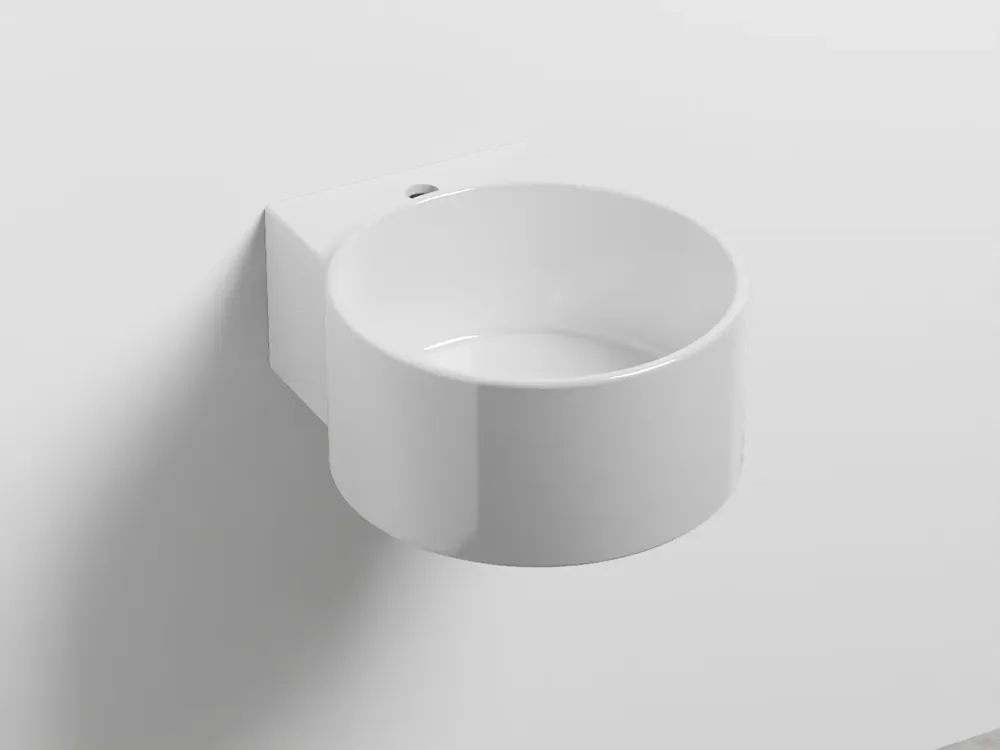 Cielo Sella Lavabo 40x48 Monoforo sospeso Senza Troppopieno In Ceramica bianco lucido Professionale