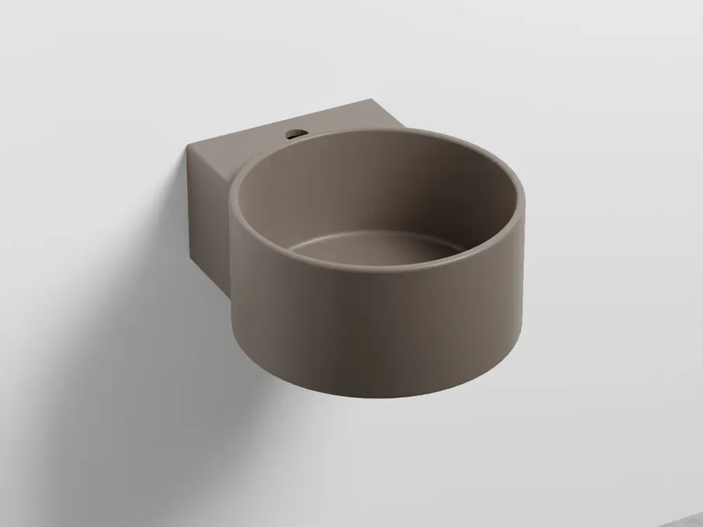 Cielo Sella Lavabo 40x48 Monoforo sospeso Senza Troppopieno In Ceramica arenaria Scelto Dai Clienti