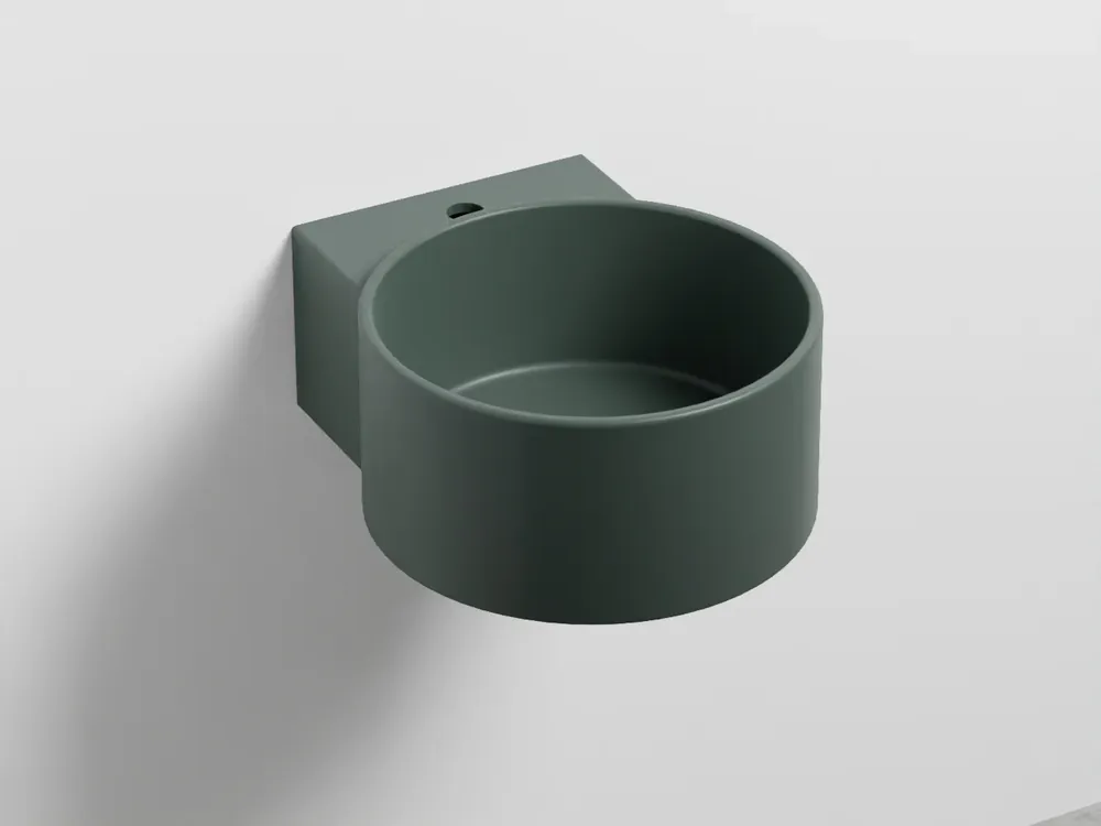 Cielo Sella Lavabo 40x48 Monoforo sospeso Senza Troppopieno In Ceramica Muschio Ordina Subito