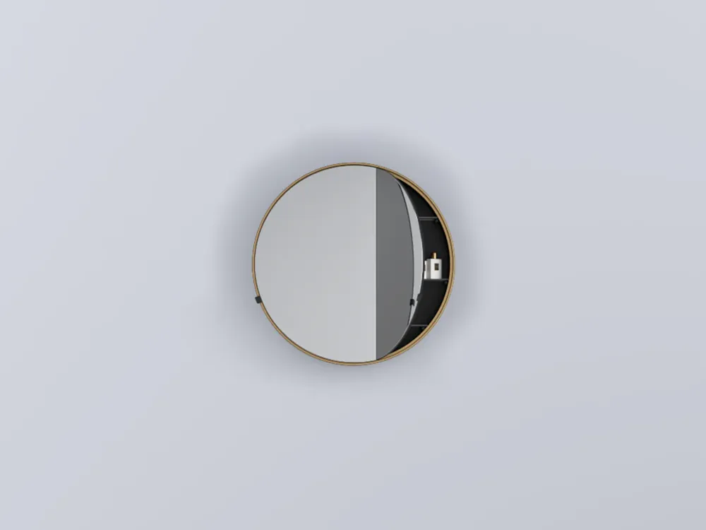 Di Tendenza Cielo I Catini Round Box specchio contenitore 75 cm tondo Con Scocca Laccata Bronzo spazzolato