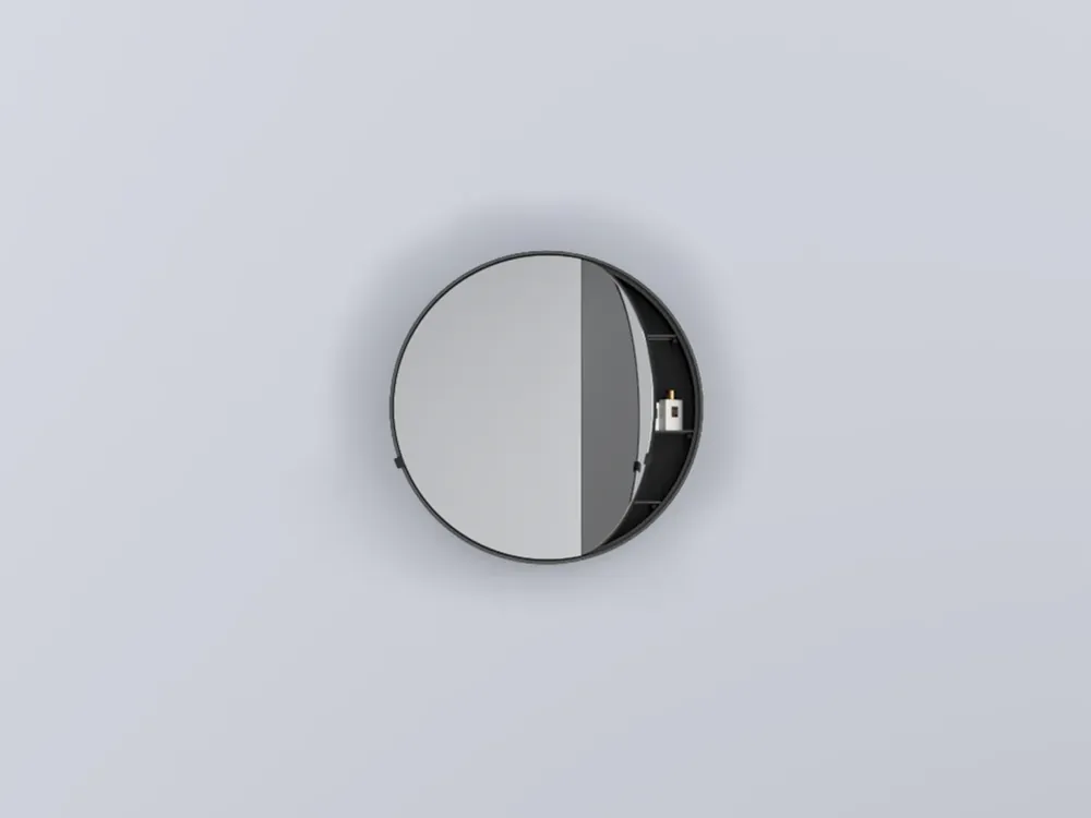 Cielo I Catini Round Box specchio contenitore 75 cm tondo Con Scocca Laccata cemento Promo Stagionale