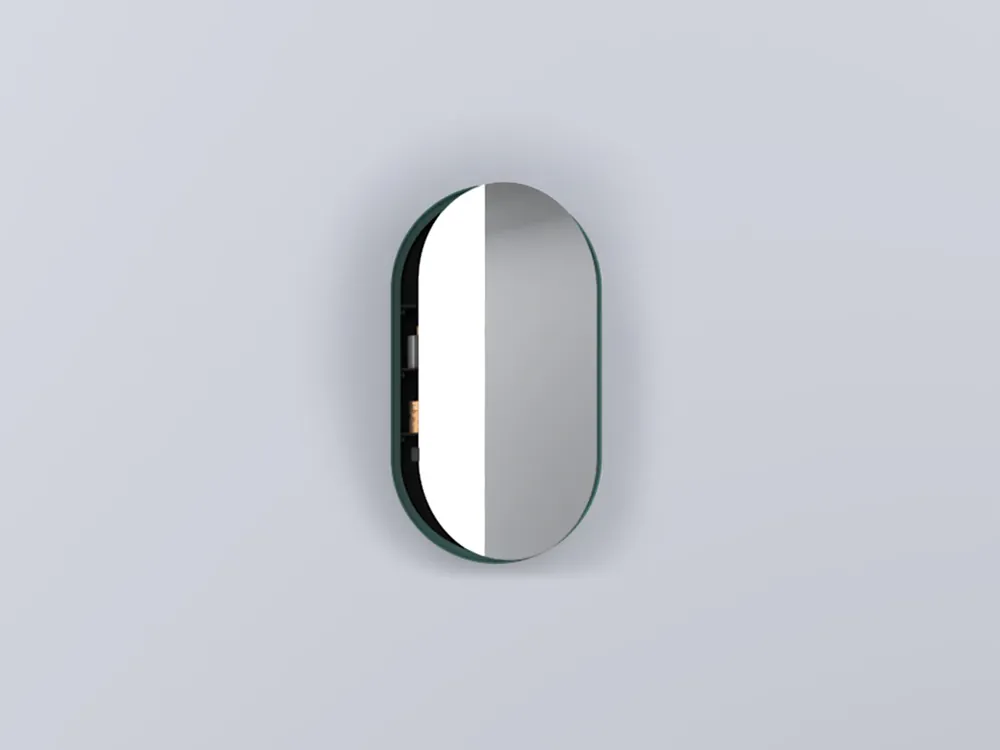 Cielo I Catini Oval Box Specchio 50x90 Contenitore Laccata Smeraldo Subito Disponibile