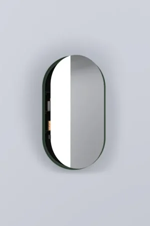 A Buon Prezzo Cielo I Catini Oval Box 50x90 Specchio Contenitore Ovale Laccata alga
