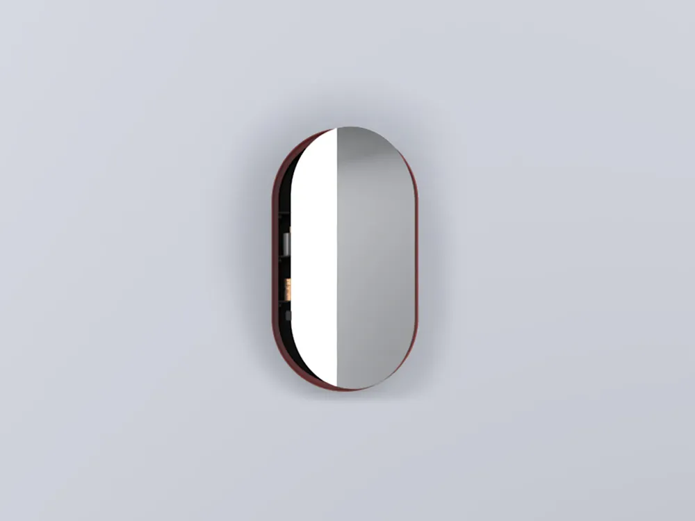 Cielo I Catini Oval Box 50x90 Specchio Contenitore Ovale Laccata corallo Prezzo Di Fabbrica