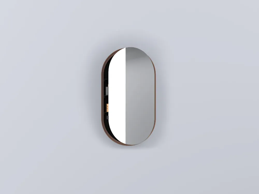 Offerta Limitata Cielo I Catini Oval Box 50x90 Specchio Contenitore Ovale Laccata Ninfea