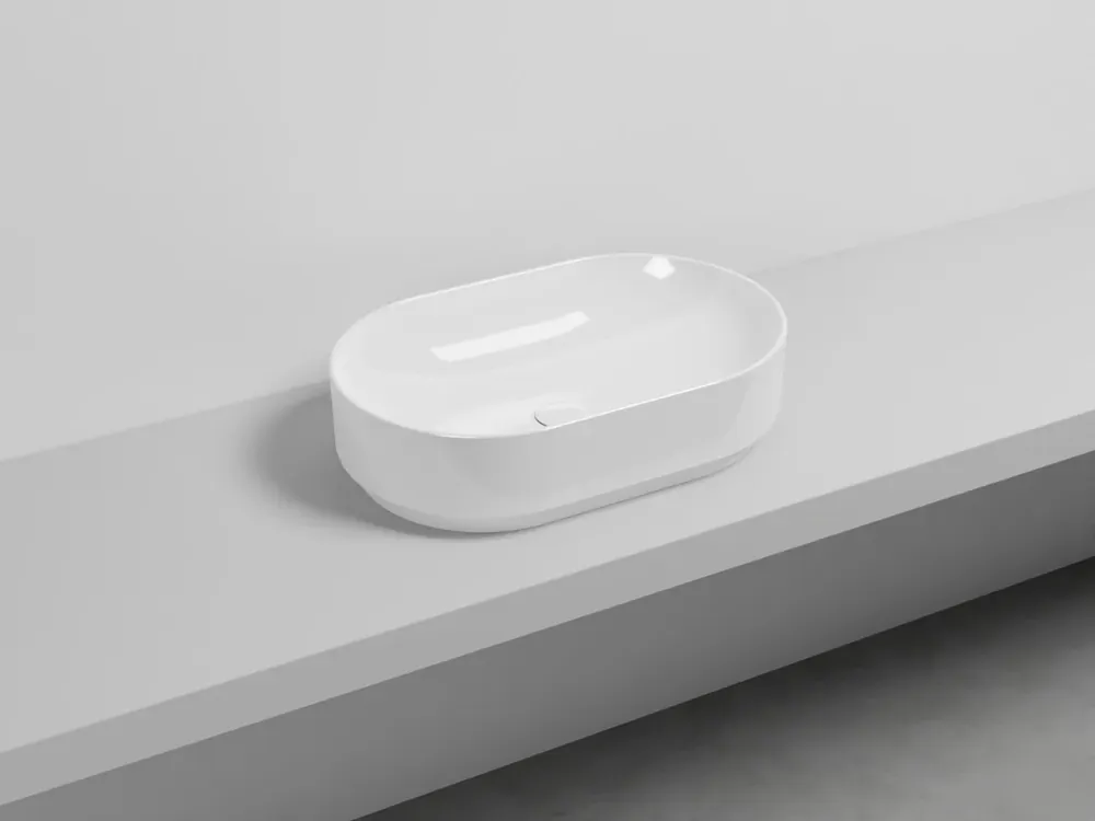 Più Venduto Cielo Mare lavabo 60x38 da appoggio senza troppopieno in ceramica bianco lucido