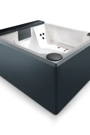 Novità Treesse Quarz Light 212 Minipiscina 212x190 Idromassaggio Da Esterno Con Cromoterapia Riscaldamento Grigio