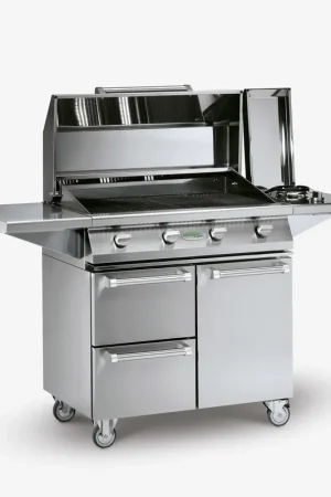 Palazzetti Alain barbecue a gas tre griglie con ruote 809810090 Economico