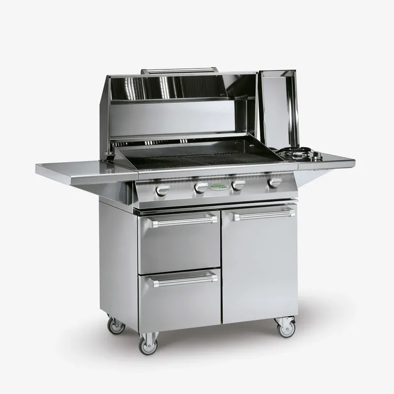 Palazzetti Alain barbecue a gas tre griglie con ruote 809810090 Economico