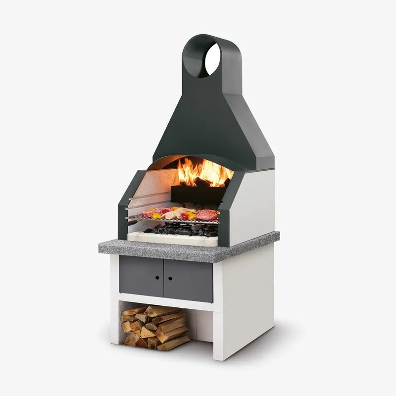 Palazzetti Maxime 2 barbecue con grill cappa antracite cassetto cenere Piano in Marmotech Nuovo Arrivo