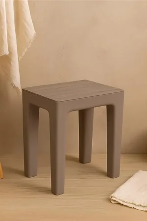 Sgabello bagno doccia in plastica tortora Woody 130103 Promozione Esclusiva