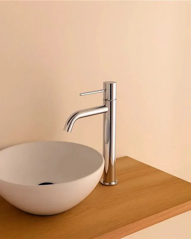 Esclusivo Rubinetto lavabo alto monocomando in ottone cromo Hidden