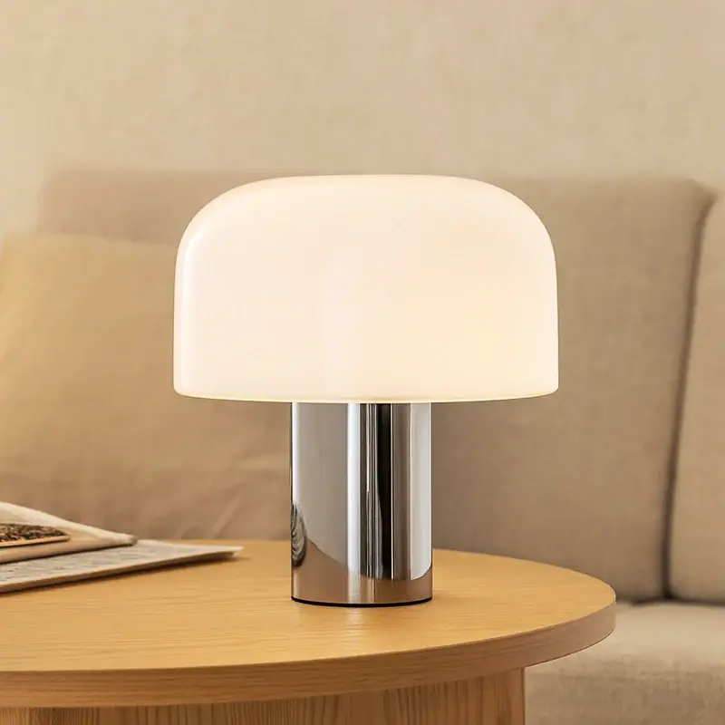 Flos Bellhop Glass T Lampada da tavolo Bright aluminium in vetro opalino F1074009 Affare