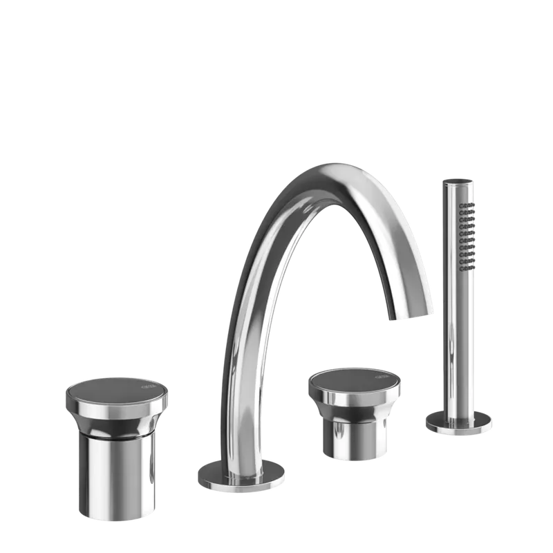 Subito Disponibile Gruppo vasca 4 fori con deviatore bocca e flessibile da 150 cm e doccetta anticalcare cromo Origini 66037 Gessi