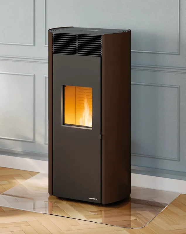 Ultimissimo Modello Clelia 13 Palazzetti Stufa a pellet ermetica in acciaio verniciato moka con fianchi arrotondati Ecofire 805806991