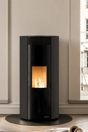 Acquista Ora Palazzetti Emily 9 Stufa a pellet Ecofire ermetica in acciaio nero braciere autopulente
