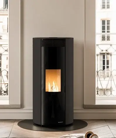 Acquista Ora Palazzetti Emily 9 Stufa a pellet Ecofire ermetica in acciaio nero braciere autopulente