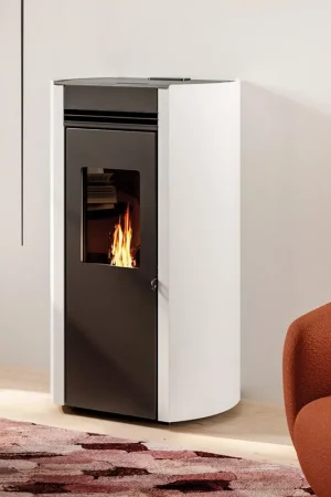 Compra Online Stufa a pellet ad aria in acciaio verniciato bianco Ecofire Flo 6 Palazzetti 805809801