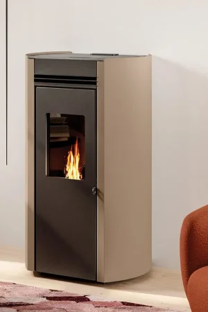 Offerta Lampo Flo 6 Palazzetti Stufa a pellet ad aria in acciaio verniciato caffellatte Ecofire 805809802